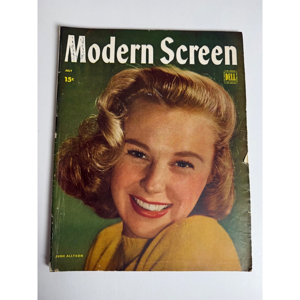 Vintage Modern Screen Magazine July June Allyson Cover Dell Publishing Hollywood